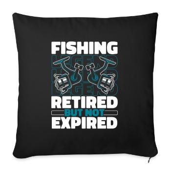 Retired fishing - Sofa pillowcase 17,3'' x 17,3'' (45 x 45 cm) - black - Front