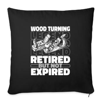 Woodturning turners in retirement - Sofa pillowcase 17,3'' x 17,3'' (45 x 45 cm) - black - Front
