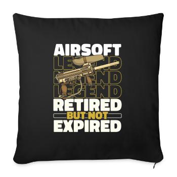 Airsoft à la retraite - Housse de coussin décorative 45 x 45 cm - noir - Devant