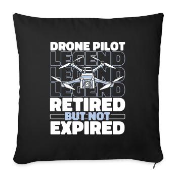 Drone Quadcopter retiré - Housse de coussin décorative 45 x 45 cm - noir - Devant