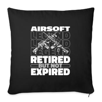 Airsoft à la retraite - Housse de coussin décorative 45 x 45 cm - noir - Devant