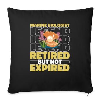 Biologiste marin Biologie marine Retraité - Housse de coussin décorative 45 x 45 cm - noir - Devant