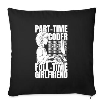 Developer Coder Programmer Girlfriend - Sofa pillowcase 17,3'' x 17,3'' (45 x 45 cm) - black - Front