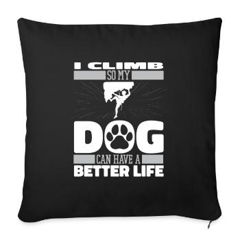 Chien d’escalade - Housse de coussin décorative 45 x 45 cm - noir - Devant