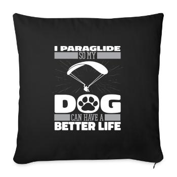 Paragleiter Paragleiten Hund - Sofakissenbezug 45 x 45 cm - Schwarz - Vorne