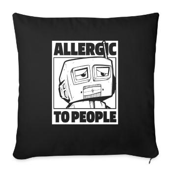 Robotique Ai Robot Drôle Allergique aux Gens - Housse de coussin décorative 45 x 45 cm - noir - Devant
