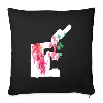 Biology Biologist Microscope - Sofa pillowcase 17,3'' x 17,3'' (45 x 45 cm) - black - Front