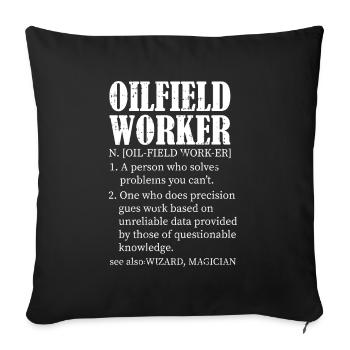 Oil Field Oil Rig Lustig - Sofa pillowcase 17,3'' x 17,3'' (45 x 45 cm) - black - Front