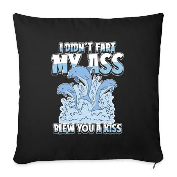 Dolphin Dolphin Funny - Sofa pillowcase 17,3'' x 17,3'' (45 x 45 cm) - black - Front