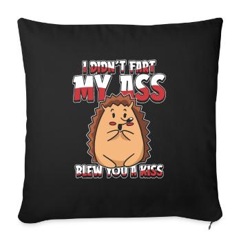 Hérisson drôle je n’ai pas pété mes fesses t’a soufflé un baiser - Housse de coussin décorative 45 x 45 cm - noir - Devant