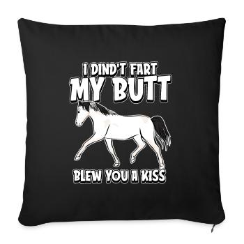 Sports équestres à cheval drôle - Housse de coussin décorative 45 x 45 cm - noir - Devant