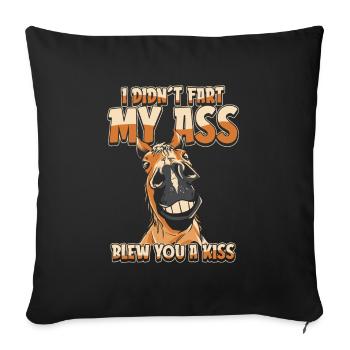 Sports équestres à cheval drôle - Housse de coussin décorative 45 x 45 cm - noir - Devant
