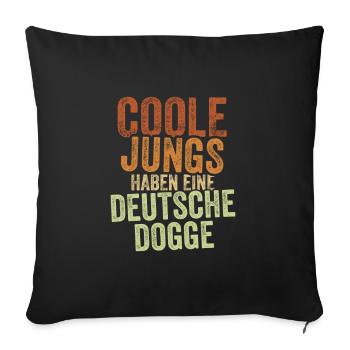 Deutsche Dogge - Sofakissenbezug 45 x 45 cm - Schwarz - Vorne