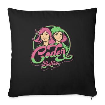 Entwickler Coder Programmierer Schwester - Sofakissenbezug 45 x 45 cm - Schwarz - Vorne