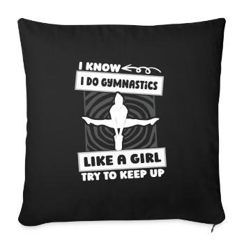 Rsg Gymnastics Sports Gymnastics Girls - Sofa pillowcase 17,3'' x 17,3'' (45 x 45 cm) - black - Front