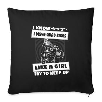 Quad Bike Filles - Housse de coussin décorative 45 x 45 cm - noir - Devant