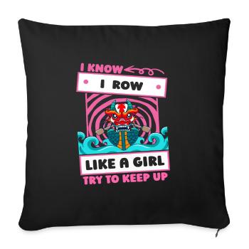 Rowing Girls - Sofa pillowcase 17,3'' x 17,3'' (45 x 45 cm) - black - Front