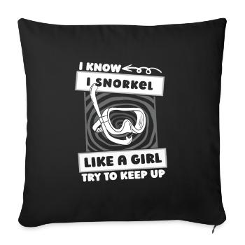 Snorkeling Girls - Sofa pillowcase 17,3'' x 17,3'' (45 x 45 cm) - black - Front