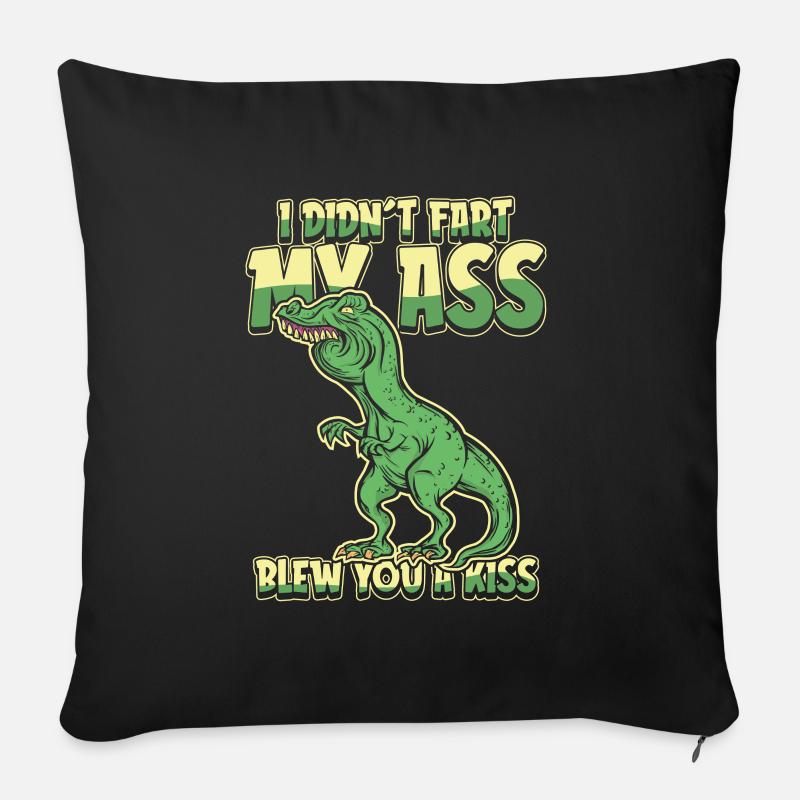 Trex T Rex Dino Lustig - Sofakissenbezug 45 x 45 cm - Schwarz