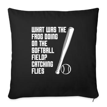 Softball drôle - Housse de coussin décorative 45 x 45 cm - noir - Devant
