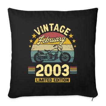 Jahrgang Februar 2003 20-jähriges Jubiläum - Sofakissenbezug 45 x 45 cm - Schwarz - Vorne