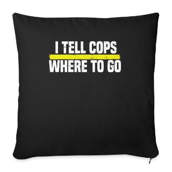 Emergency call control center operations center police - Sofa pillowcase 17,3'' x 17,3'' (45 x 45 cm) - black - Front