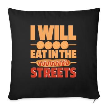 Nourriture de rue Corndog - Housse de coussin décorative 45 x 45 cm - noir - Devant