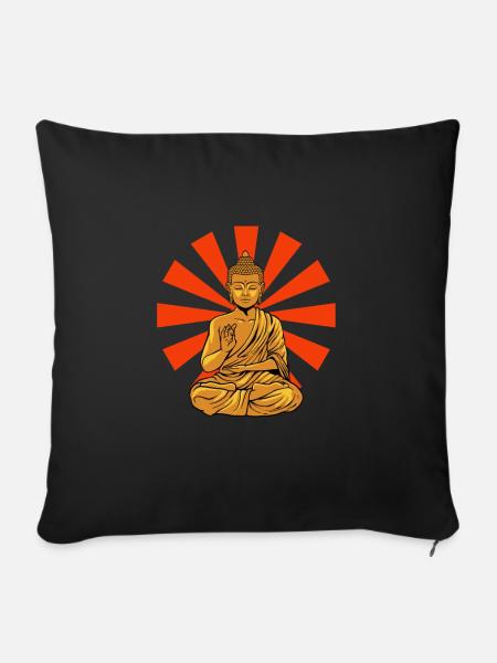 Buddha Buddhist Zen Buddha - Sofakissenbezug 45 x 45 cm - Schwarz