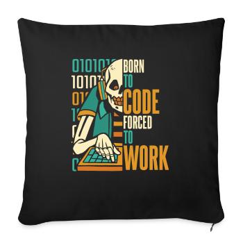 Entwickler Coder Programmierer Schädel - Sofakissenbezug 45 x 45 cm - Schwarz - Vorne