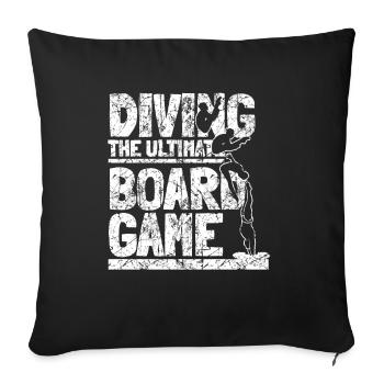 Plongeur de plongée drôle - Housse de coussin décorative 45 x 45 cm - noir - Devant
