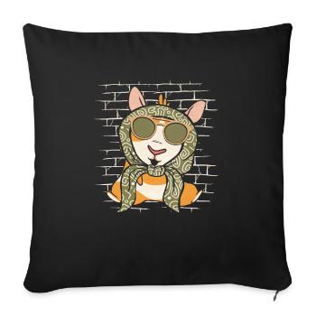 Guinea Pig Guinea Pig Sunglasses Scarf - Sofa pillowcase 17,3'' x 17,3'' (45 x 45 cm) - black - Front