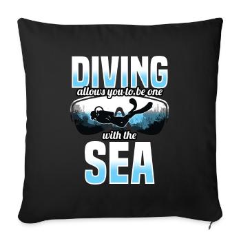 Diving Allows You To Be One With The Sea - Sofa pillowcase 17,3'' x 17,3'' (45 x 45 cm) - black - Front
