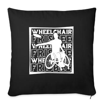 Frisbee Fauteuil roulant - Housse de coussin décorative 45 x 45 cm - noir - Devant