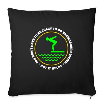 Diving Diver Humor - Sofa pillowcase 17,3'' x 17,3'' (45 x 45 cm) - black - Front