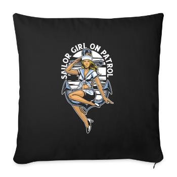 Sailing Sailor Sailboat Girls - Sofa pillowcase 17,3'' x 17,3'' (45 x 45 cm) - black - Front