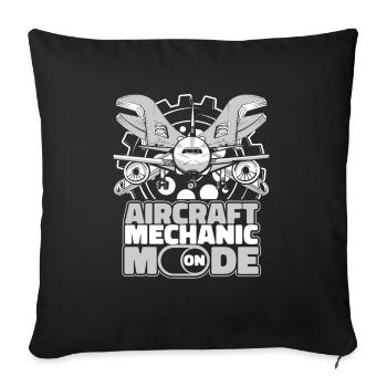 Outil mécanicien d’aéronef - Housse de coussin décorative 45 x 45 cm - noir - Devant
