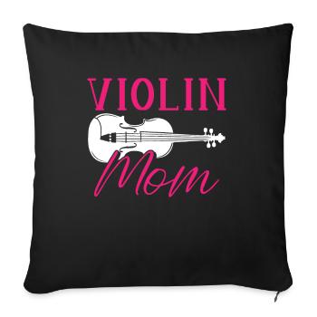 Violine Geige Mama - Sofakissenbezug 45 x 45 cm - Schwarz - Vorne