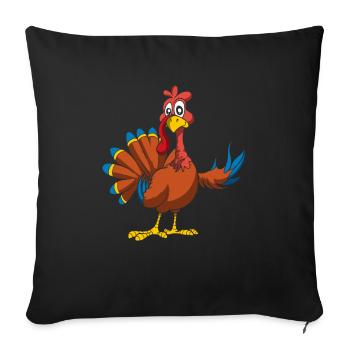 Action de grâce - Housse de coussin décorative 45 x 45 cm - noir - Devant