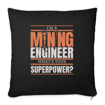 Ingénieur Superpuissance Ingénieur Minier - Housse de coussin décorative 45 x 45 cm - noir - Devant