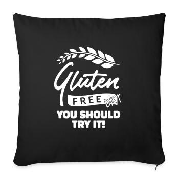 Blé sans gluten - Housse de coussin décorative 45 x 45 cm - noir - Devant