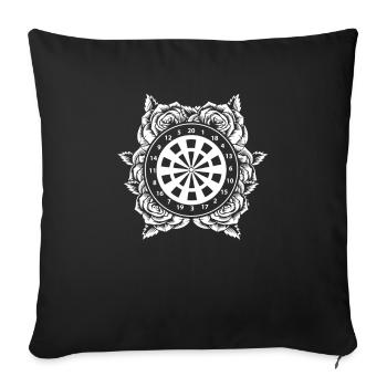 Dart darts player flowers - Sofa pillowcase 17,3'' x 17,3'' (45 x 45 cm) - black - Front
