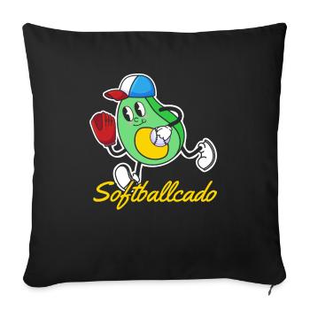 Avocat de softball - Housse de coussin décorative 45 x 45 cm - noir - Devant