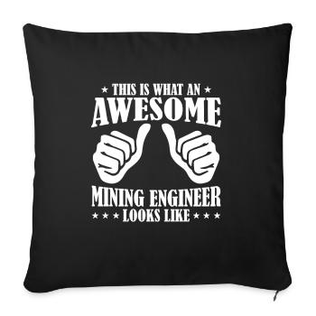 Ingénieur Ingénieur Minier - Housse de coussin décorative 45 x 45 cm - noir - Devant