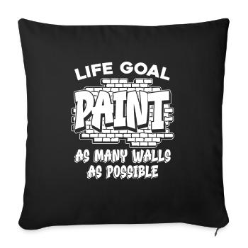 peintre peintre humour - Housse de coussin décorative 45 x 45 cm - noir - Devant