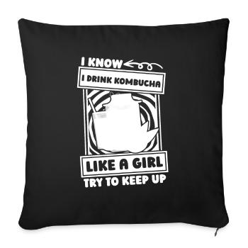 Kombucha Girl - Sofa pillowcase 17,3'' x 17,3'' (45 x 45 cm) - black - Front