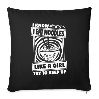 Noodle's girl - Sofa pillowcase 17,3'' x 17,3'' (45 x 45 cm) - black - Front