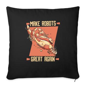Robotique Ai Robot Drôle - Housse de coussin décorative 45 x 45 cm - noir - Devant