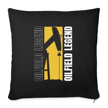 Oilfield oil rig legend - Sofa pillowcase 17,3'' x 17,3'' (45 x 45 cm) - black - Front