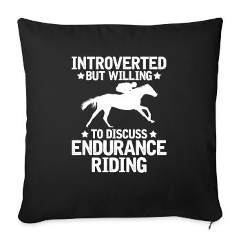 Horse Equestrian Sports Fun Endurance Riding - Sofa pillowcase 17,3'' x 17,3'' (45 x 45 cm) - black - Front