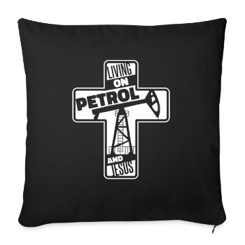 Oil Field Oil Rig Crossing - Sofa pillowcase 17,3'' x 17,3'' (45 x 45 cm) - black - Front